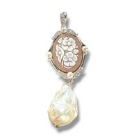 Pendant Mandile 1922 Woman Cammei  in Silver Conchiglia 2CPPC129582